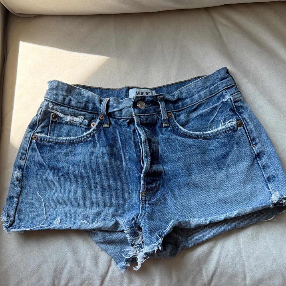 AGOLDE Women's Blue Denim Parker Shorts